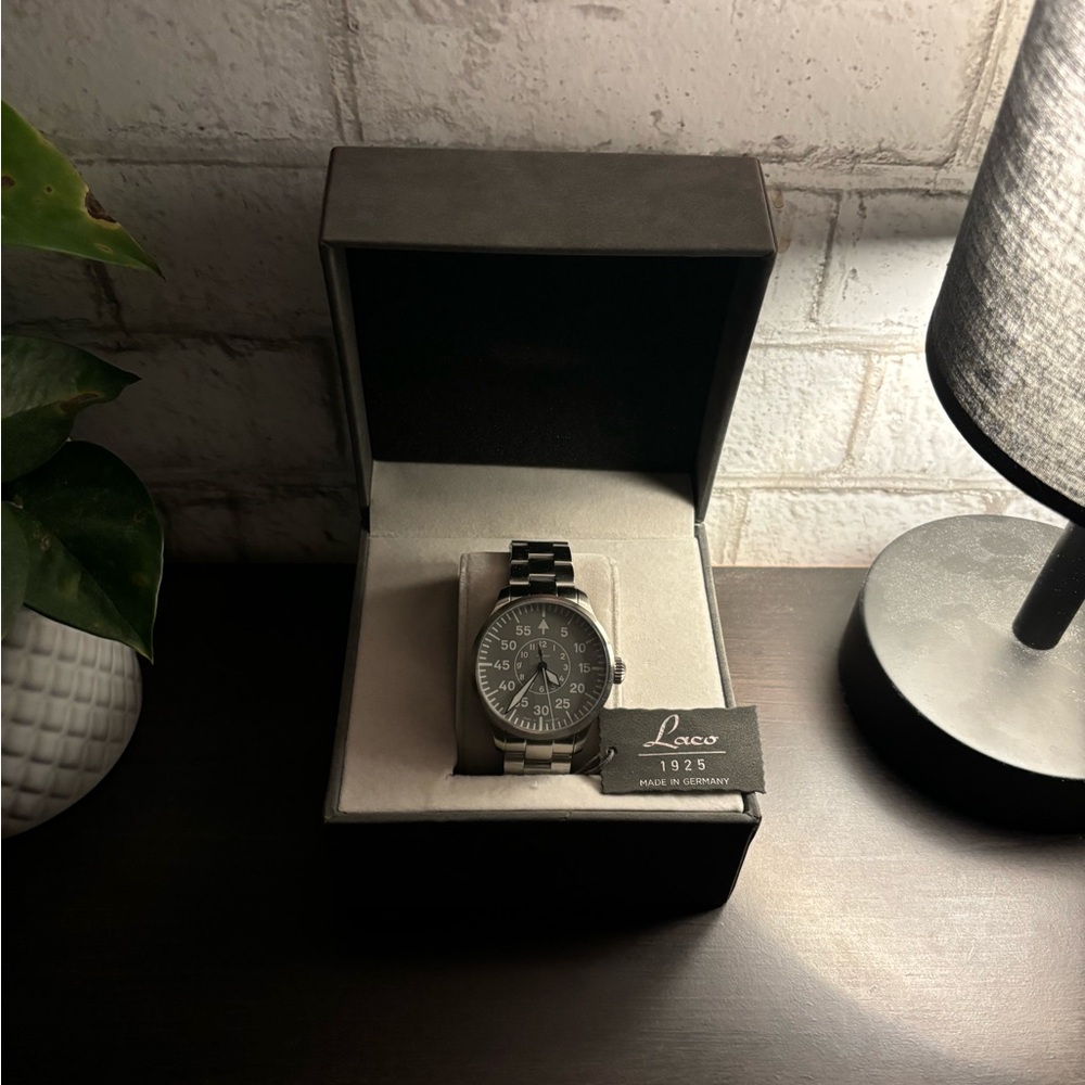 LACO Aachen Grau Pilot Watch 42mm